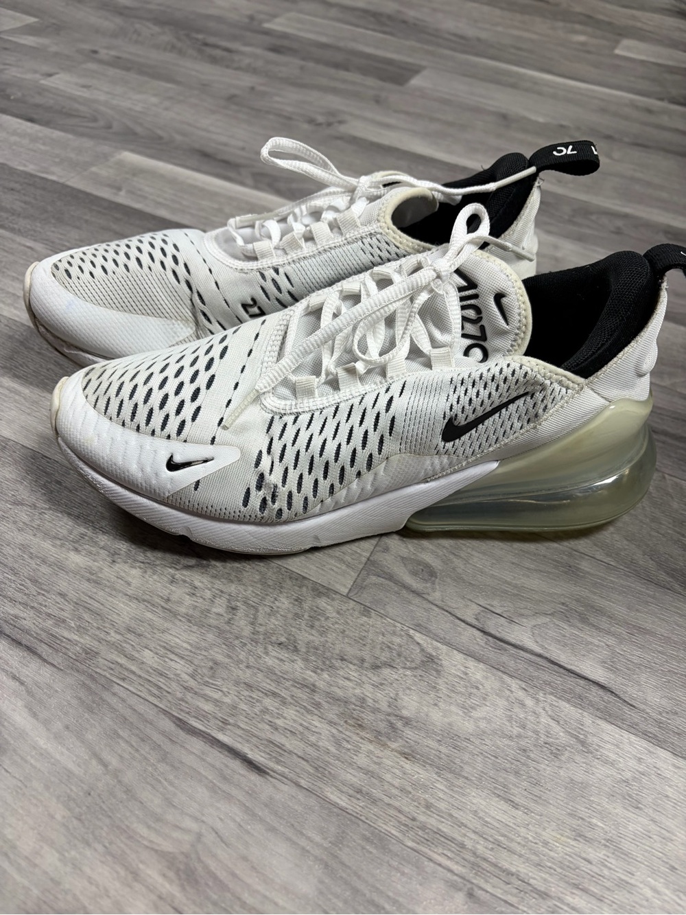 Nike Women's White/Black Air Max 270 React-Style Sneakers